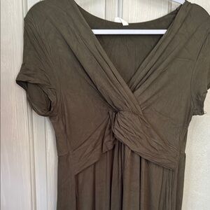 Elegant Olive Green Dress